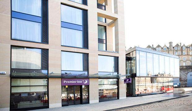 Exterior of Premier Inn Edinburgh City Centre Royal Mile
